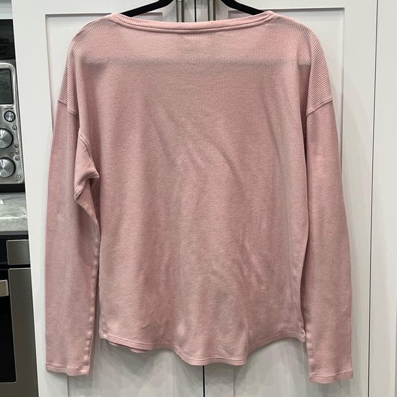 PINK VICTORIA’S SECRET Waffle Knit Long Sleeve Top - Picture 6 of 7